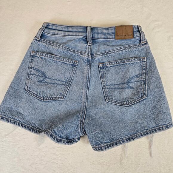 American Eagle 2 Piece Jeans Mom Shorts size 000 Distressed Womens 0690 - Picture 11 of 16